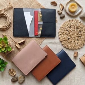 Sleek Passport Cover With Angular Slots - Vegan Leather