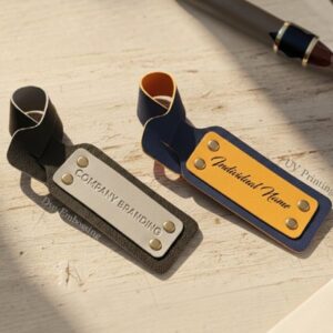 Luggage Tag with Strip - Vegan Leather
