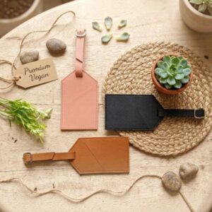 Luggage Tag with Card Slot  - Vegan Leather