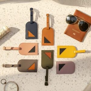 Luggage Tag With Triangle Cut - Vegan Leather