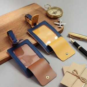 Luggage Tag With ID Pocket - Vegan Leather