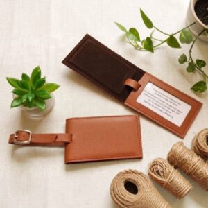Luggage Tag With Hard Flap - Vegan Leather