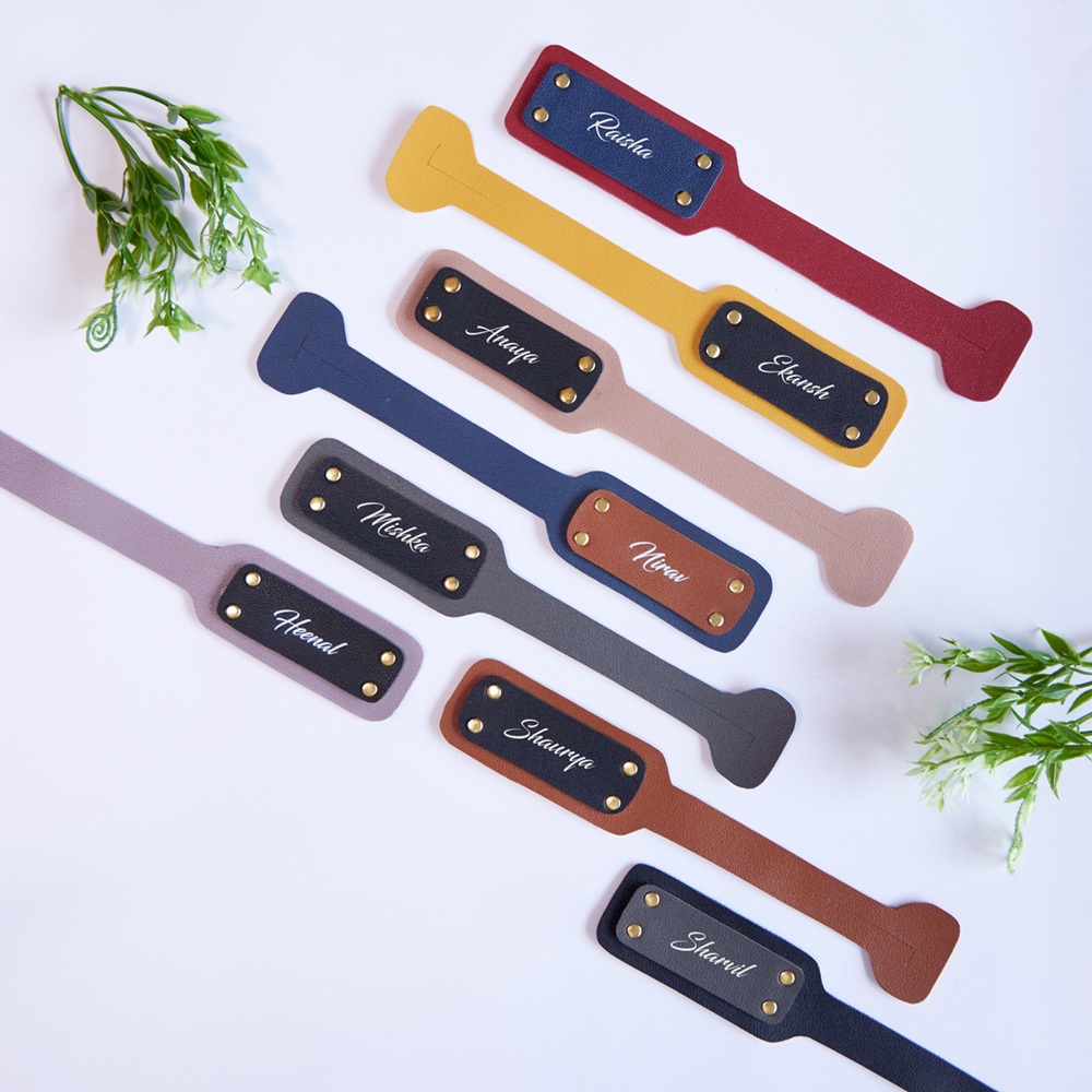 Luggage Tag with Strip - Vegan Leather - Image 2