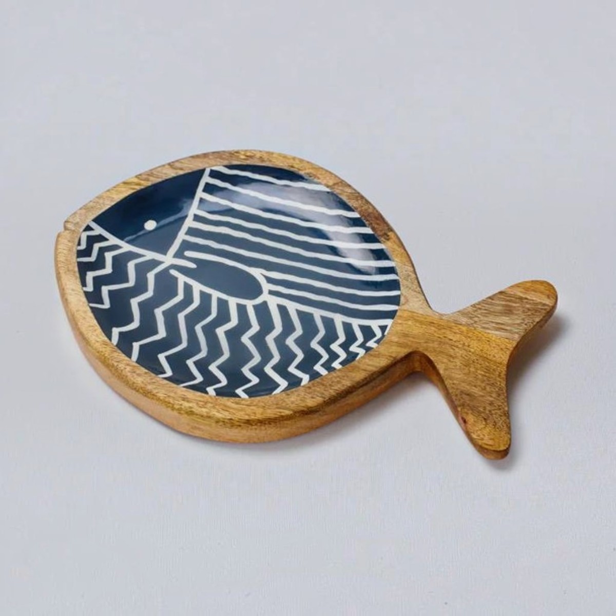 Mango Wood Fish Platter Enamel 1