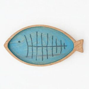 Wooden Enamel Fish Platter
