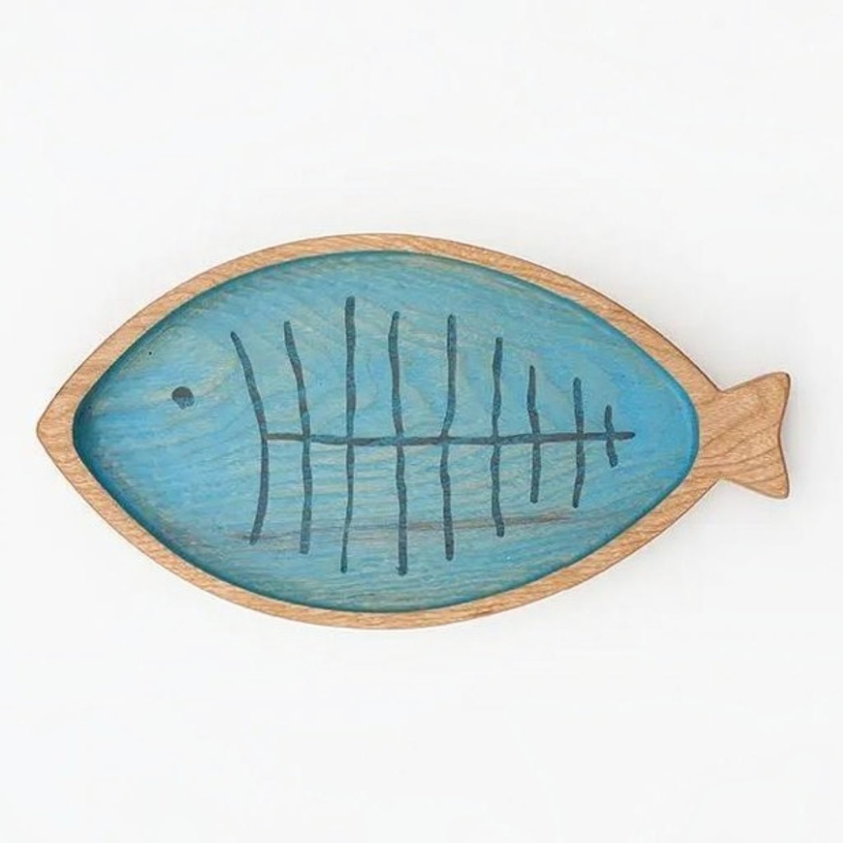 Wooden Enamel Fish Platter